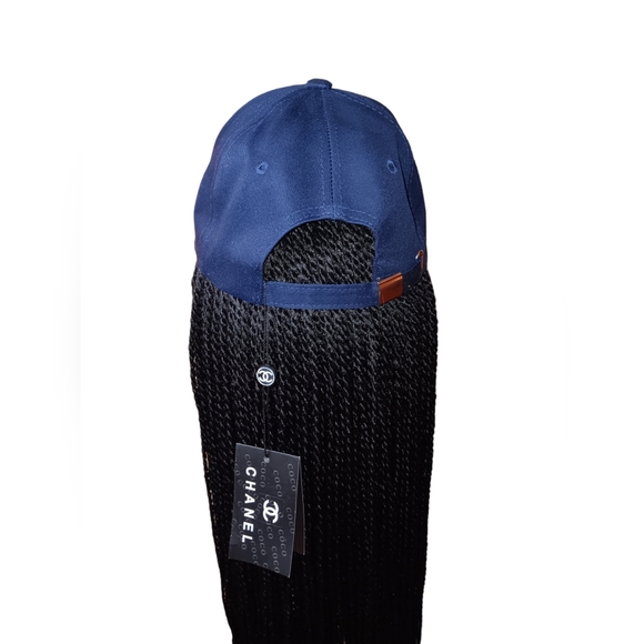 Women's Designer Navy With Gold Embroidery Baseball Cap - Picture 5 of 5